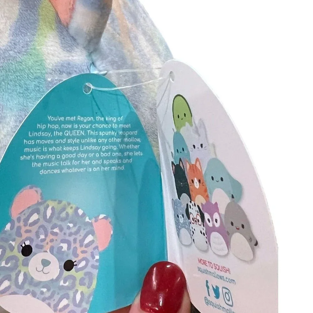 Squishmallows Lindsay the Leopard Cheetah 8” Colorful Kellytoy Plush NWT Kids - Picture 4 of 10